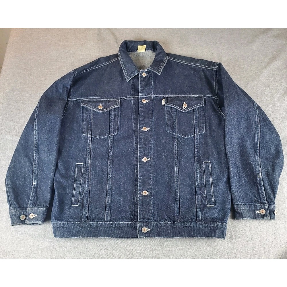 VINTAGE 2000's Y2K DELF USA Denim Jeans Jacket Mens 3XL Hip Hop Streetwear